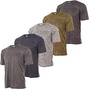 [Essential Elements] Boys' Solid Color Polyester Blend Stretch Athletic T-Shirt 5 Pack