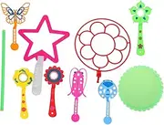 BRIGHTFUFU 9Pcs Colorful Bubble Wand Set for Outdoor Bubble Maker with Various Shapes Party Favors for Lightweight and Bubbles