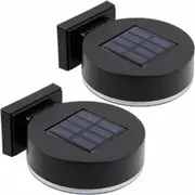12 LEDs Solar Fence Lights Wall Mount, 10 Lumen Solar Deck Lights Solar Porch Lights Wall Sconce Warm White Lights for Outdoor, Steps, Yard, Garden, Garage, Patio, Driveway 2Pcs