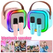 Mini Kids Karaoke Machine Portable Bluetooth Speaker with 2 Wireless Microphone