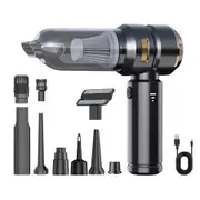 4 in 1 Compressed Air Duster 3-Gear 80000RPM Handheld Duster Cleaner Portable Air Blower for Keyboard Home Car Office Cleaning Color Blackgold