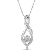 0.17 CT. T.W. Composite Natural Diamond Infinity Loop Pendant in Sterling Silver