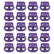 0.8x0.9" Cord Locks, 30 Pack Double Hole Spring End Toggle Stopper, Purple