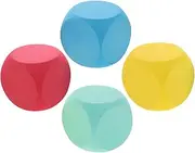 Kisangel 4pcs Blank Dice for DIY Art Projects Party Decorations Classroom Activities Easy to Paint Safe Material Fun and Creative Dices