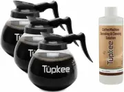 Glass Coffee Pots Decanter Carafe -Glass, 64 oz. 12-Cup, Set of 3 Black...