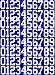 Set 100 1" White Little League Baseball Softball Hockey Helmet Number Decals