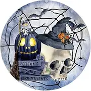 Baoyemes Halloween Pumpkin Hanging Sign, Pumpkin Wall Hanging, Ghost Skull Decoration, Wooden Halloween Sign, Ghost Party Home Decor (Pumpkin Skull)