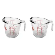 2x Anchor Hocking 250ml/1Cup Glass Measuring Jug Small Clear