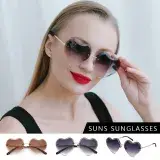 在飛比找遠傳friDay購物優惠-【SUNS】歐美復古墨鏡 愛心造型金屬框太陽眼鏡 抗UV40