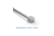 Stainless Curtain Rod Extendable-Cube Finial 3 Sizes