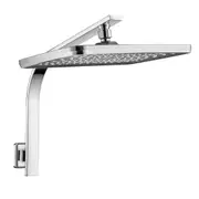 12" Square Shower Head Gooseneck Extension Wall Arm Set WELS Silver