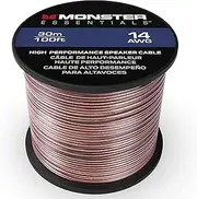 Monster XP Copper Clad Aluminum (CCA) Speaker Wire 14 Gauge Cable 100 FT Spool - Ideal for Home Cinema Cables and Car Audio Cable