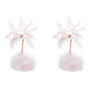 2PK Wishstone Gemstone Holistic Gemtree Large Rose Quartz Wellness Stone Pink
