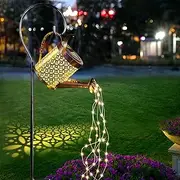 Ledeak Solar Watering Can Fairylight, Outdoor Hanging Solar Lantern for Garden, Metal String Lights, Waterproof for Yard & Pathway