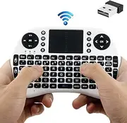 LYX Rii 2.4GHz 92 Keys Mini Wireless Keyboard Mouse Combo with Touchpad(White)+Highly Recommended