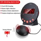 LED Loud Alarm Clock Flashing Light Powerful Vibration Clocks Desk