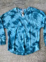 NWT PINK XS VICTORIA'S SECRET TERRY LOGO OVERSIZED CAMPUS VARSITY PULLOVER TOP