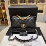 正品現貨 CHANEL 香奈兒19新款 黑色 山羊皮 金銀練 單肩包 AS1160 現貨