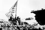 New 5x7 World War II Photo: U.S. Officers Plant First American flag on Guam