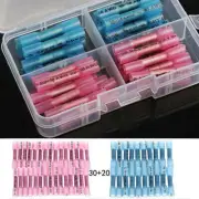 50pcs AWG Heat Shrink Crimp Butt Electrical Wire Splice Terminals Connectors Kit