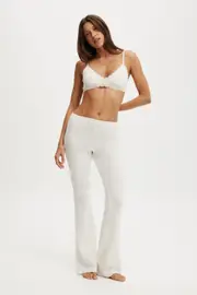 [Body] Body - Super Soft Lounge Flare Pant - Winter white rib M WINTER WHITE RIB