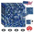 Mixed Blue Peel and Stick Aluminum Tiles - Easy DIY Kitchen & Bathroom Decor