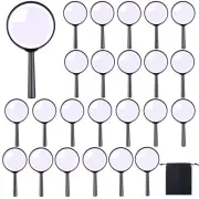 24 Pack Handheld Magnifier Plastic Magnifying Glass Portable Reading Magnifie...