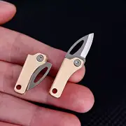 EDC Brass Finger Knife Blade mini Tool Survival Escape Key Chain Pendant