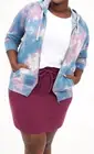 BNWT Torrid Plus Size 3 (22/24) Mauve, Blue White Tie-Dye Raglan Zip-Up Hoodie