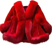 [Generic] Party Wrap Women Autumn Winter imitation Collar Coat Cloak Jacket Dress Outside The Marriage Shawl Warm
