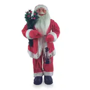 Traditional Xmas Santa Claus With Garland 60cm Novelty Figurine/Figure Statue