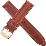 [BeiCheng] CAREG Watch Strap Brown With Rose Gold Clasp Watchband 14mm 18mm 20mm Compatible With DW Daniel Wellington Watch Band Durable (Color : Brown-Gold Buckle, Size : 22mm)