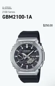 New Casio G-Shock G-steel Tough Solar Bluetooth Black Dial Watch GBM2100-1A