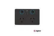 Mercator Ikuu SPPUSB02GMBK | Matt Black Smart Double Power Point with USB | Zigbee