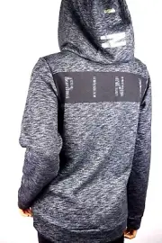 *VICTORIA'S SECRET PINK PERFECT FULL-ZIP HOODIE MARL BLACK FLEECE LINED XS S