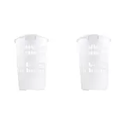 2x Home Leisure Hamper Space Saver White Laundry Cleaning Home Organisation
