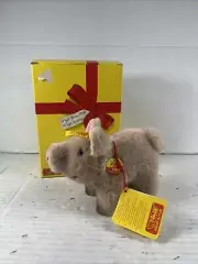 Vintage ORIGINAL Steiff Pig Piggy ID 1505/10 Western Germany Creation Plush Toy