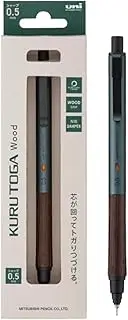 KURUTOGA Mitsubishi Pencil Mechanical Pencil Wood 0.5mm Steel Gray M5KW1P.23 With Original Stylus Ballpoint Touch Pen