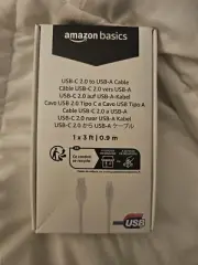 Amazon Basics USB-C to USB-A 2.0 Fast Charge and Data Transfer Cable, 480Mbp