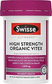 Swisse Ultiboost High Strength Organic Vitex - Helps Regulate The Menstrual Cycle - 60 Tablets