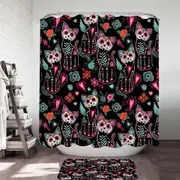 Day of the Dead Cats Shower Curtain