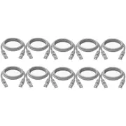 10x Cruxtec CAT6 10GbE Home/Office Networking Compact Ethernet Cable 3m Grey