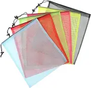 [Minkissy] 1set Colorful Drawstring Mesh Bags Lightweight Laundry Storage for Fitness Travel Sports Breathable Tear Resistant Net Bags for Clothes Beach Essentials 12pcs