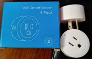 Smart Socket WiFi 4 Pack White - Smart Plug Compatible Alexa Google NEW