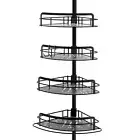 4-Tier Corner Shelf Shower Caddy - Metal Tension Pole Shower Organizer