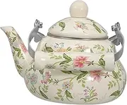 MAGICLULU Vintage Enamel Tea Kettle Multi Function Stovetop Pot for Tea Coffee and Mulled Wine Elegant Pear Shape Design for Home Hotel and Daily Use
