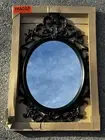 NEW IKEA UNG 33” Black Baroque Rococo Ornate Framed Wall Mirror Decor Vikersund