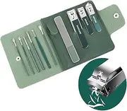 Nail Clipper Set,Portable Nail Scissors Grooming Kit,Ear Spoon & Nail drill & Nail File Kit in Travel Case,Sharp Straight & Curved & Slant Cutting Blades,Stainless Steel Pedicure Manicure Kit