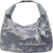 [GIGBIRD] Elegant Satchel for Women Nylon Ethnic Embroidery Shoulder Bag Unique Crossbody Ladies Chic Handbag and Purse Clutch