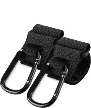 NIB Chontu Black Stroller Clips/Hooks For Carrying Shopping Bags On Stroller